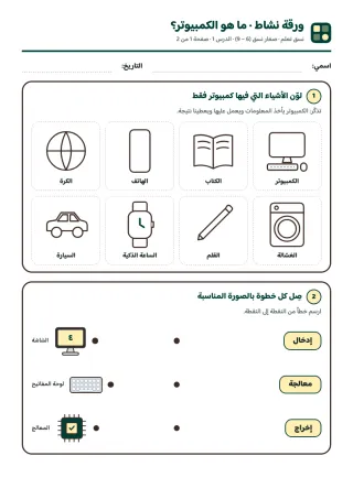 ورقة النشاط