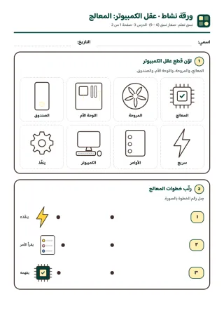 ورقة النشاط