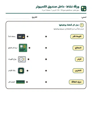 ورقة النشاط