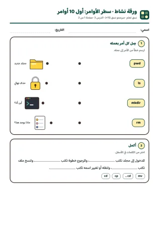 ورقة النشاط